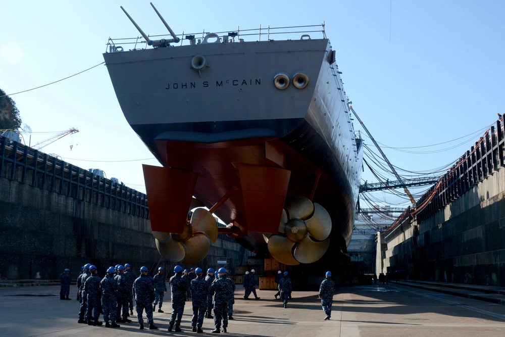 DVIDS - Images - USS John S. McCain (DDG 56) in drydock