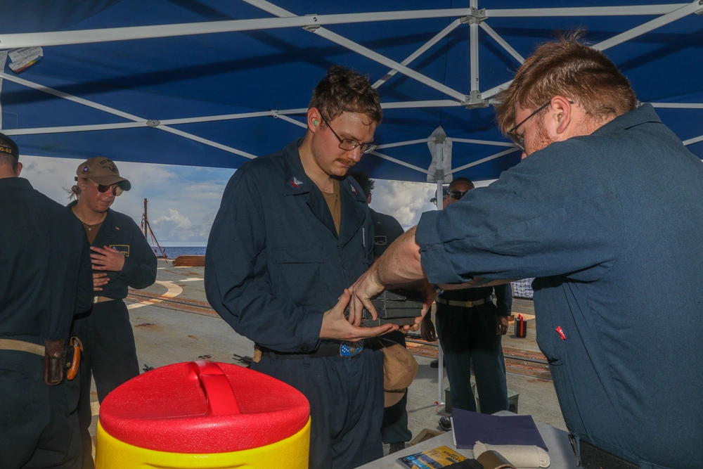 DVIDS Images Sailors aboard the USS Howard conduct a small arms