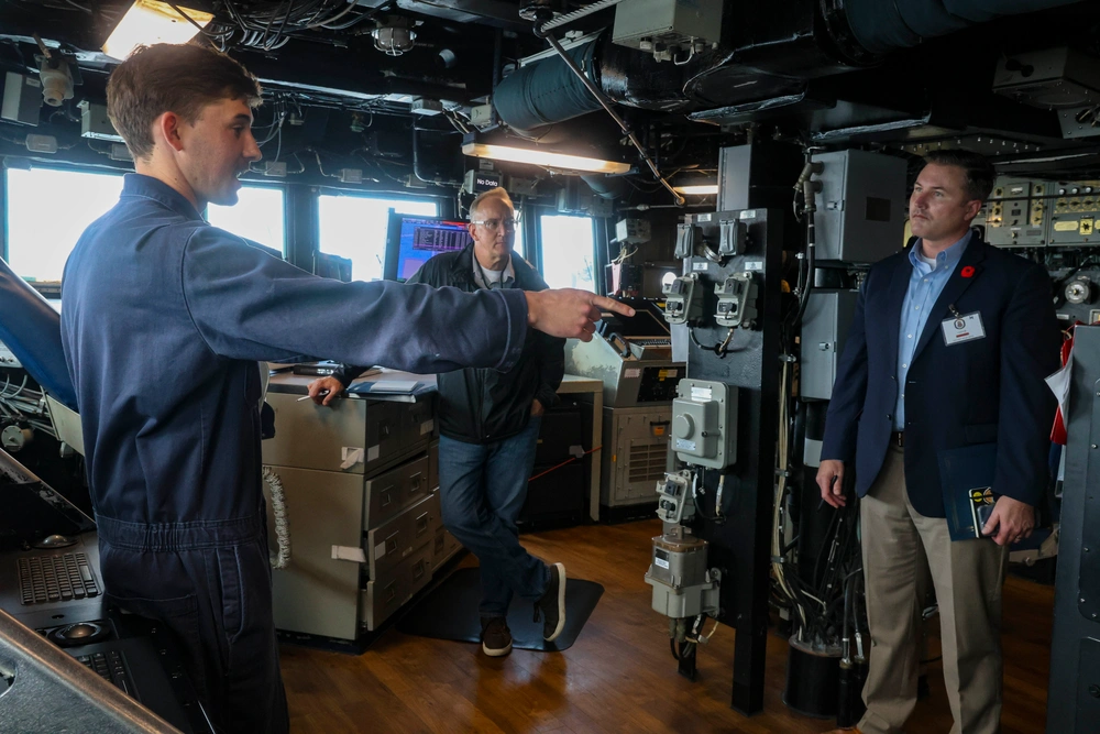 DVIDS - Images - Lt. Potter Seibels gives a tour of the USS Bulkeley ...