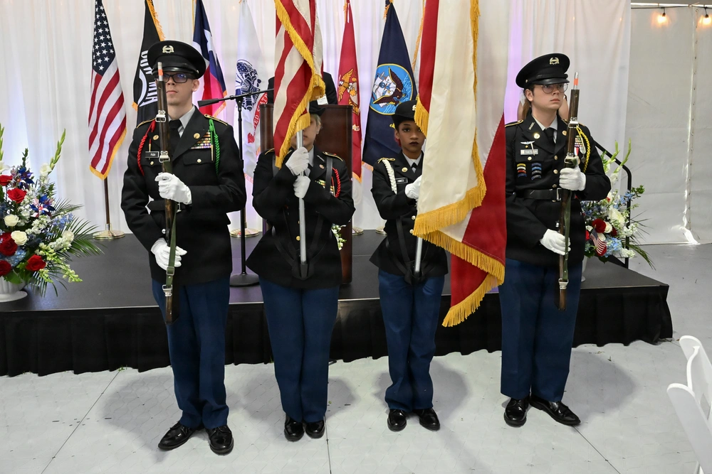 DVIDS - Images - Junior ROTC color guard present the colors during the ...