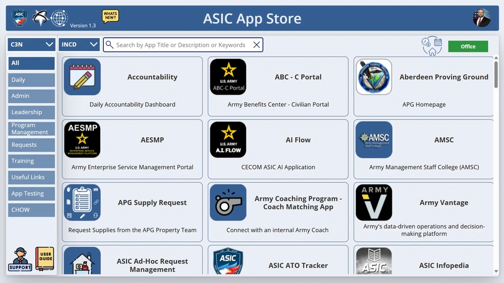 The CECOM ASIC app store offers a centralized online repository for applications. It provides Army personnel with a one-stop shop for mission-critical and business-support software, streamlining access to the latest digital tools and solutions.