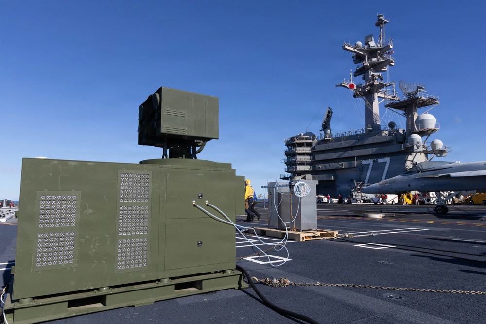 CVN 77 Tests Laser Weapon System
