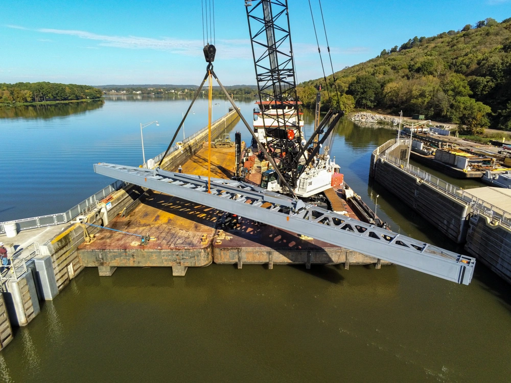 DVIDS - Images - Aerial footage shows 110-foot stoplog test fit at ...